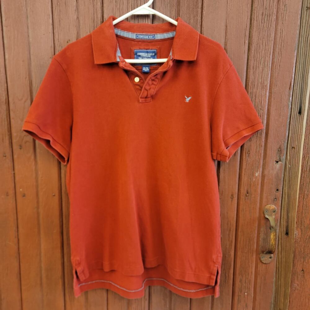 Men's Red American Eagle Outfitters Polo Shirt XL